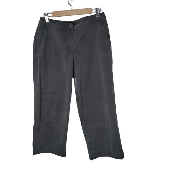 Eileen‎ Fisher Gray Wide Leg Cropped Pants Size Medium - Picture 1 of 8